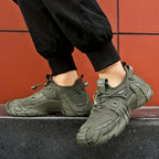 Men's Breathable Knit Sneakers - Soft Non-Slip Olive Green