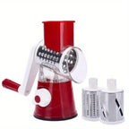 New Manual Food Processor & Shredder - Heavy-Duty Metal Drum Slicer