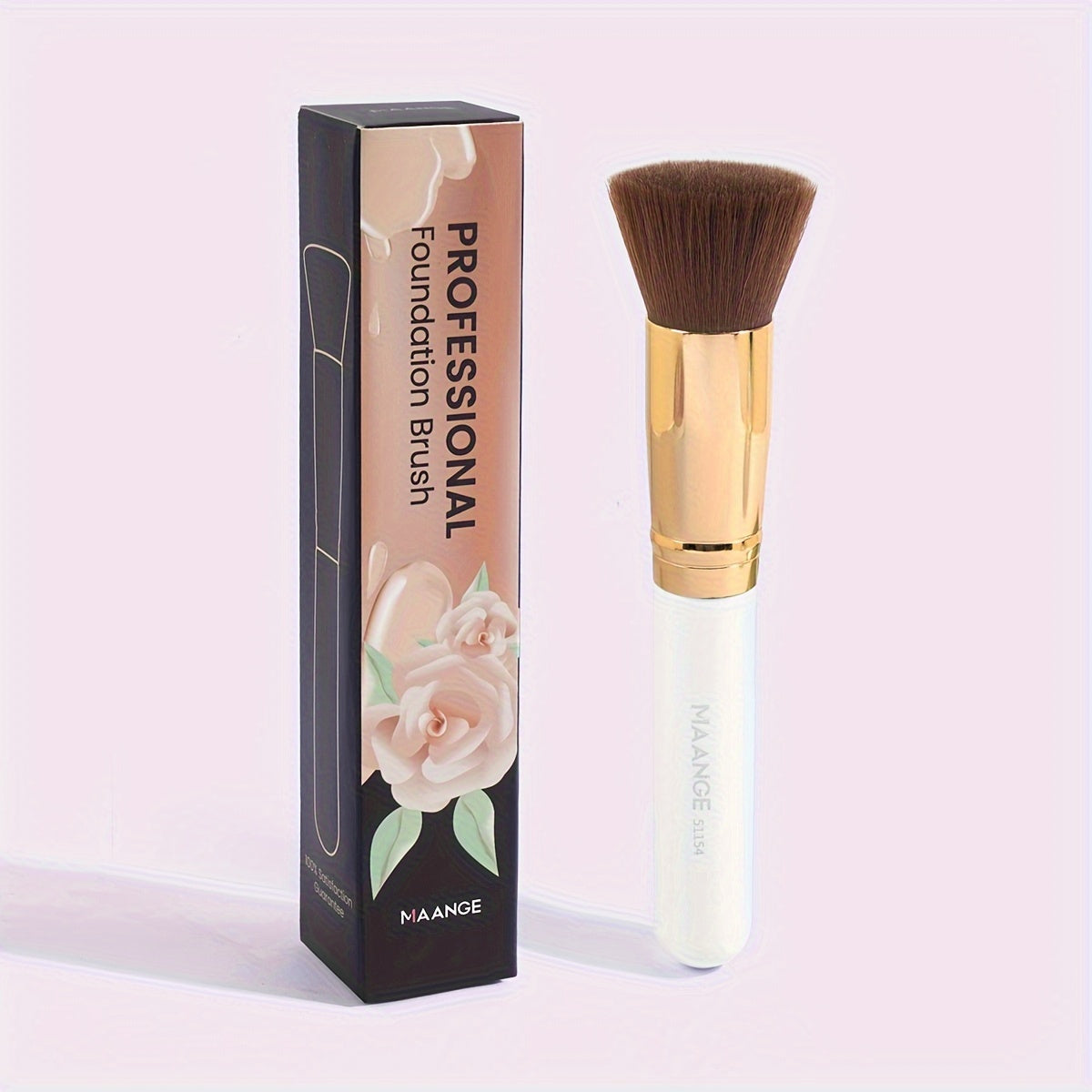 MAANGE Flawless Foundation Brush - Large Flat Top, Ultra-Soft Nylon Bristles for Seamless, Quick Application - Fragrance-Free, Ideal for All Skin Types - Black Handle, MAANGE - The Superior Findings Depot