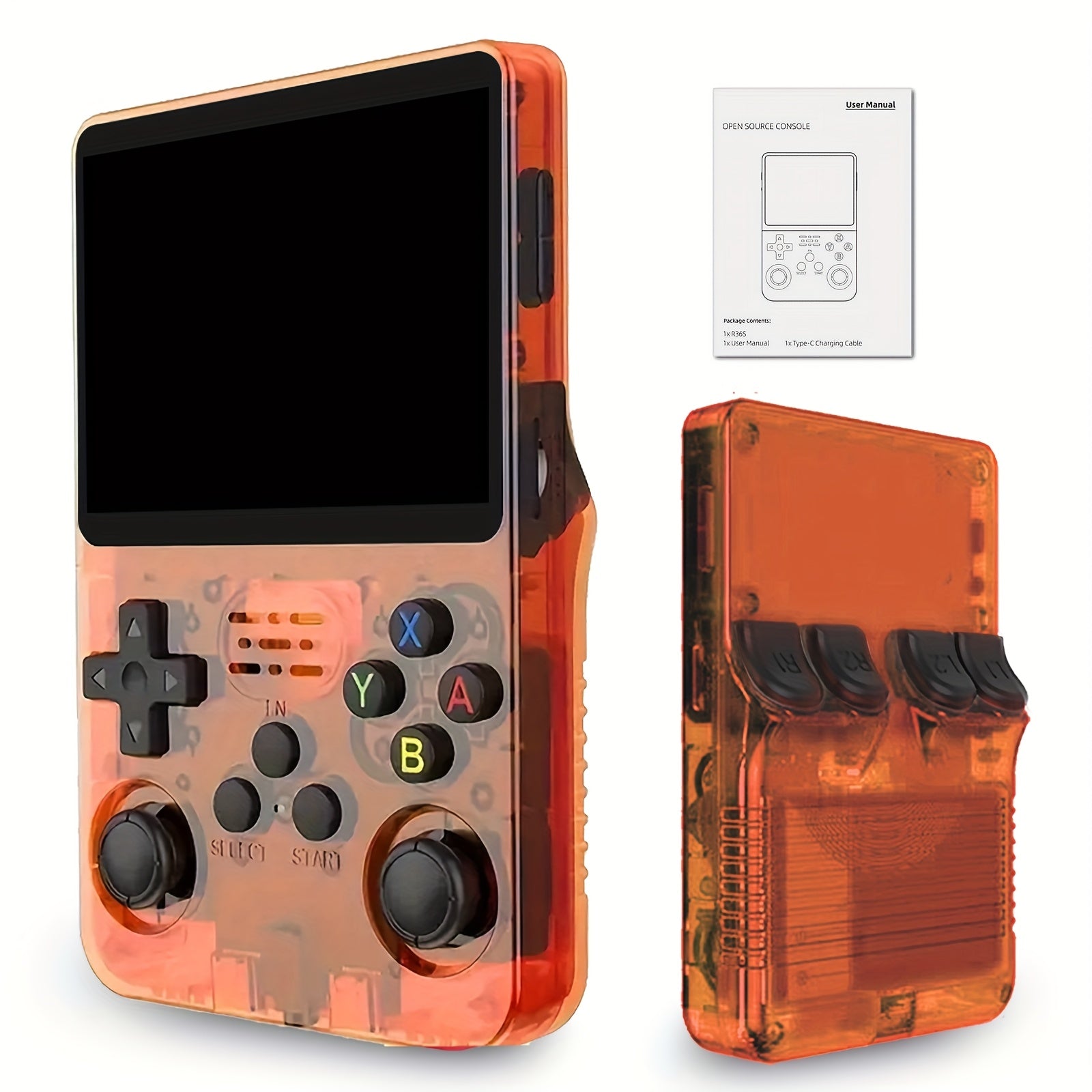 Retro Handheld Game Console R36S / 7 Colors Available / 3.5" Screen Classic Entertainment / 64GB Portable Gaming Device with USB Charging & Rechargeable Battery / Plug and Play - The Superior Findings Depot