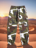 Men's Camouflage Cargo Pants - High-Waisted Loose-Fit Camo
