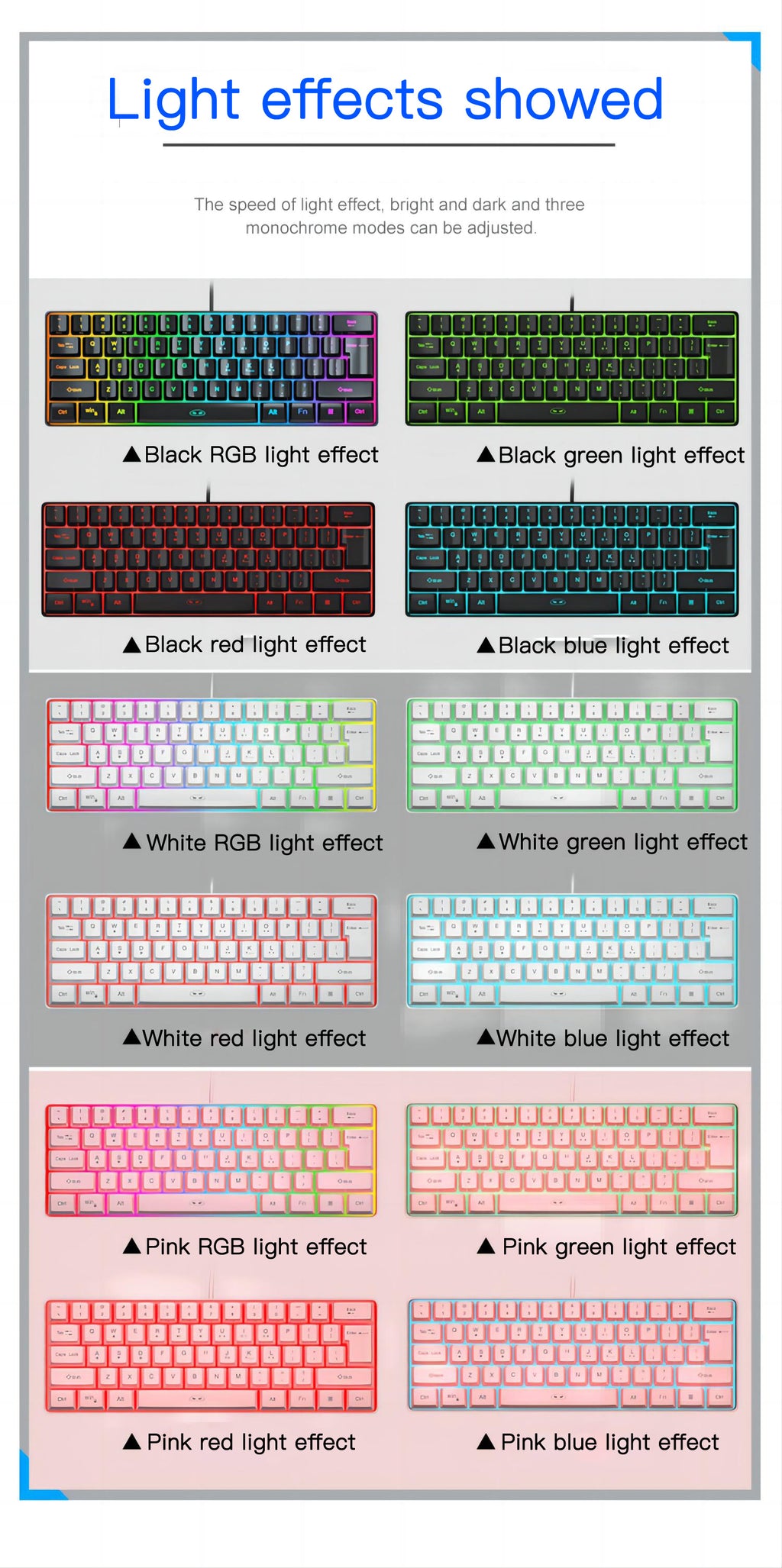 MageGee Mini 60% Gaming/Office Keyboard, Keycap Type Wired RGB Backlit Compact Computer Keyboard for Windows/Mac/Laptop, Laptop Accessory, Modern Keyboard, Sturdy Construction, Adjustable Lighting, Students - The Superior Findings Depot