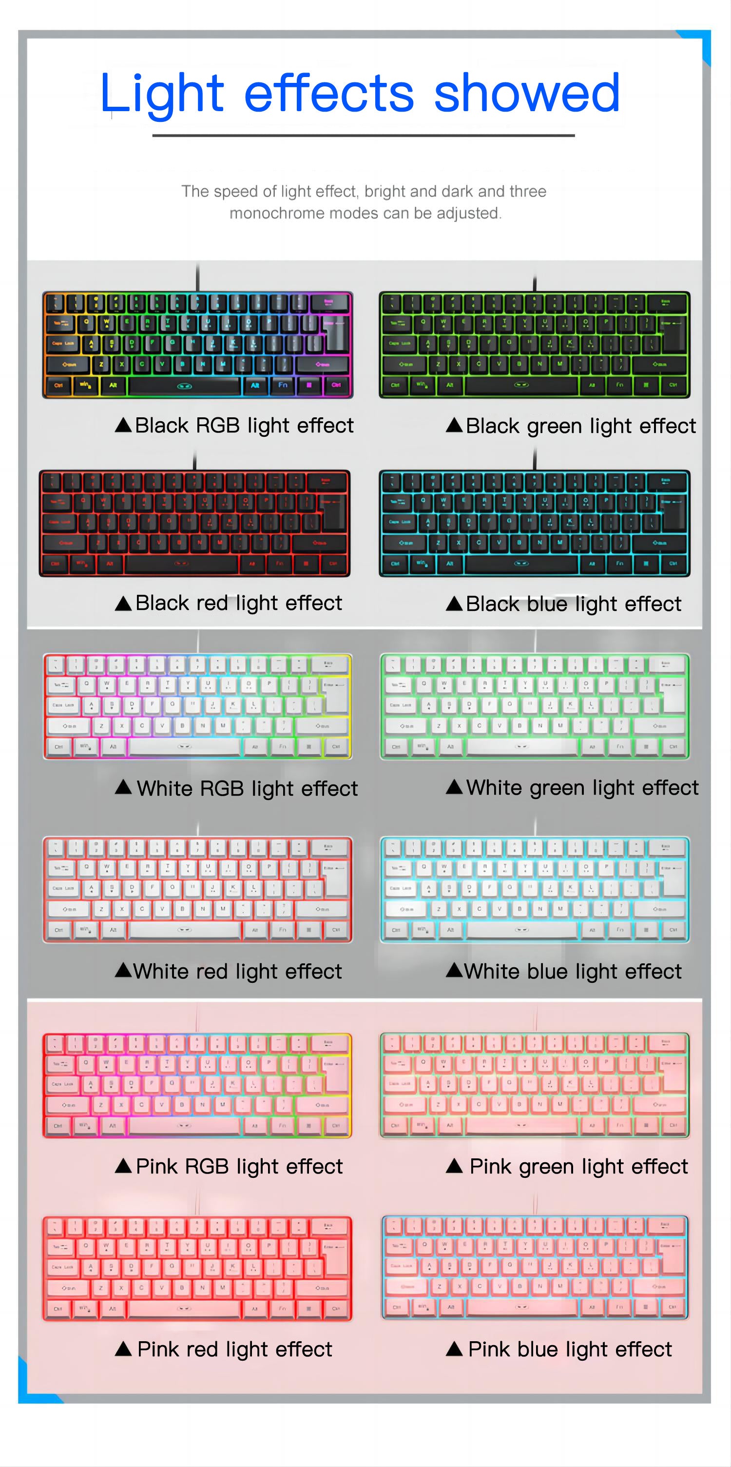 MageGee Mini 60% Gaming/Office Keyboard, Keycap Type Wired RGB Backlit Compact Computer Keyboard for Windows/Mac/Laptop, Laptop Accessory, Modern Keyboard, Sturdy Construction, Adjustable Lighting, Students - The Superior Findings Depot