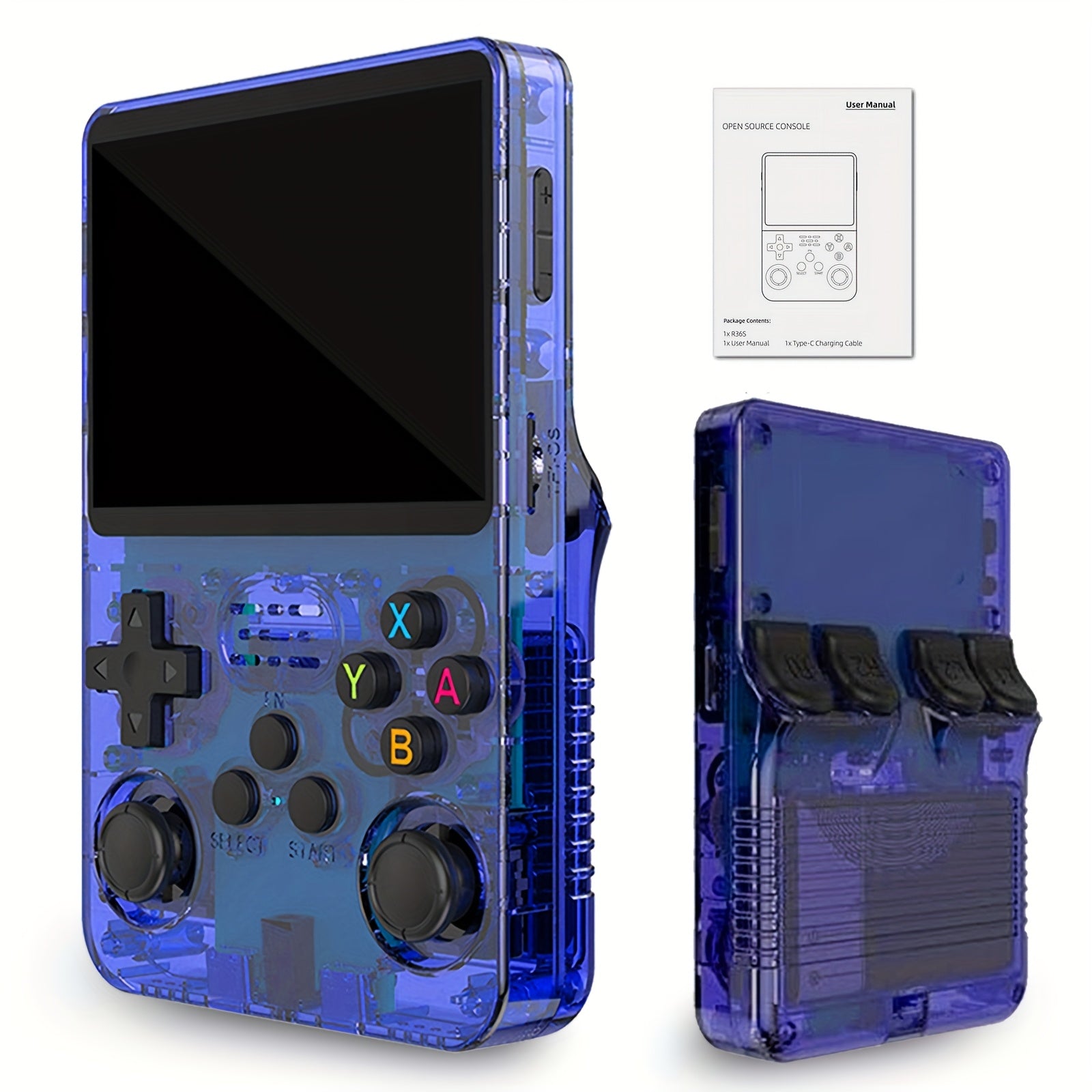 Retro Handheld Game Console R36S / 7 Colors Available / 3.5" Screen Classic Entertainment / 64GB Portable Gaming Device with USB Charging & Rechargeable Battery / Plug and Play - The Superior Findings Depot