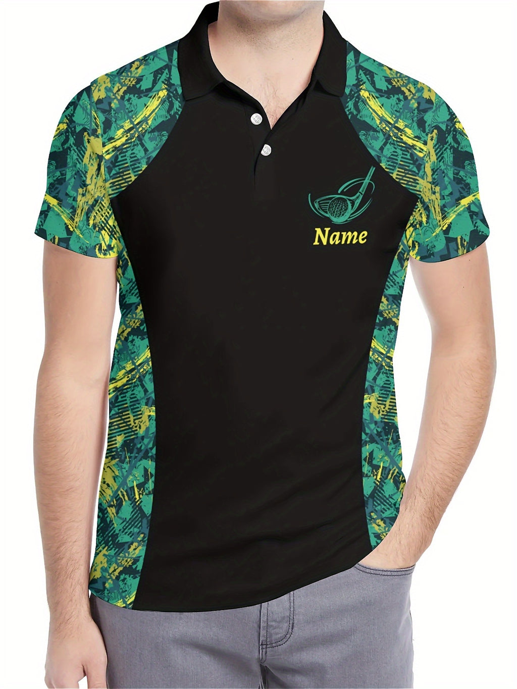 Customizable Golf Polo Shirt - Personalized Name & Team Logo