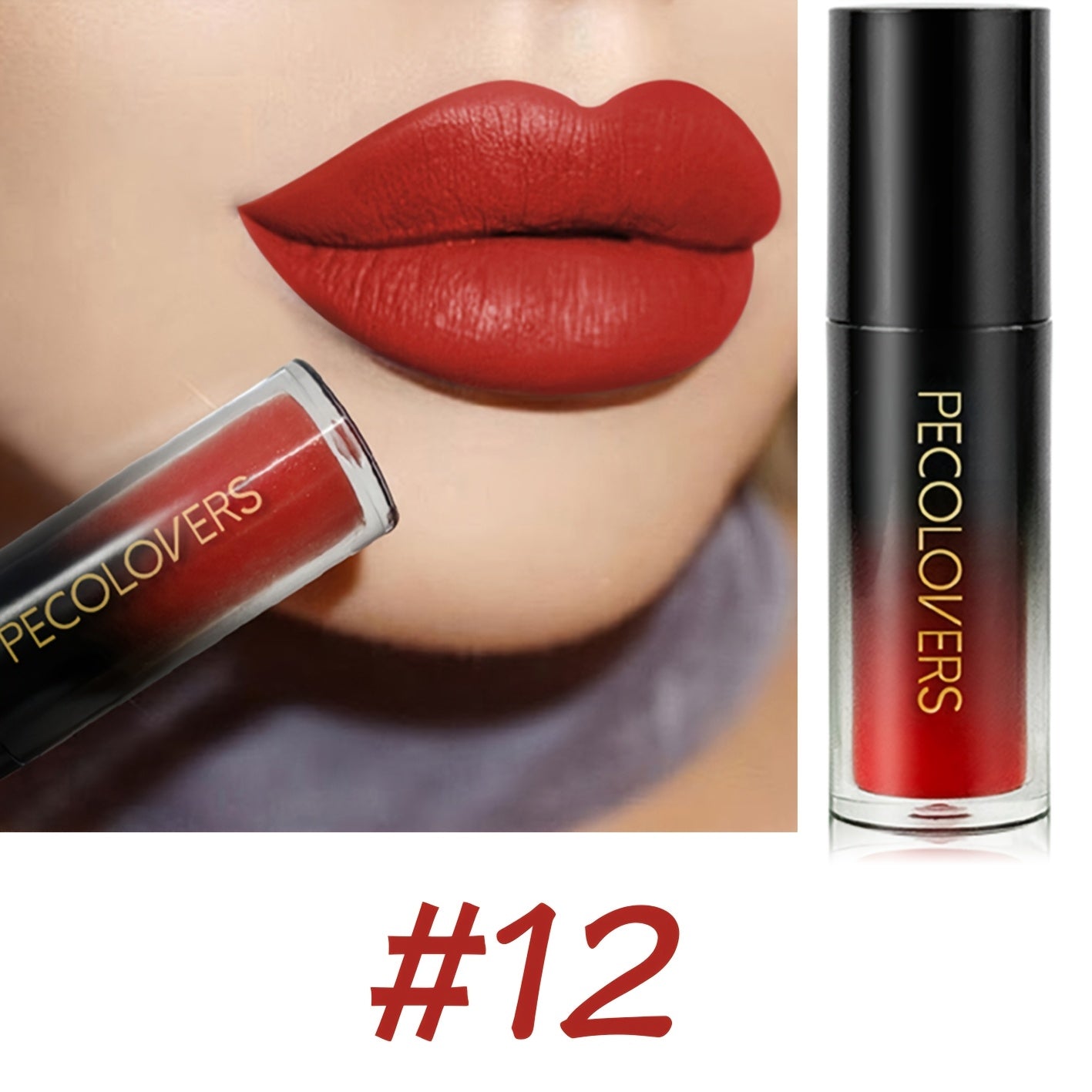 PECOLOVERS Matte Velvet Liquid Lipstick - 18 Colors, Long-Lasting Satin Finish, Creamy Formula for All Light Beige Types, Perfect for Christmas & Everyday Makeup, Everyday Makeup, Sleek Tube Design, Smooth Application - The Superior Findings Depot