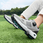 Men's Lightweight Golf Shoes with All-Day Traction - Breathable Synthetic & Rubber Sole for Grass Courses, Casual Wear & Outdoor Sports - White/Black Design, Casual Wear Shoes | Casual Athletic Design | Durable Rubber Sole, G