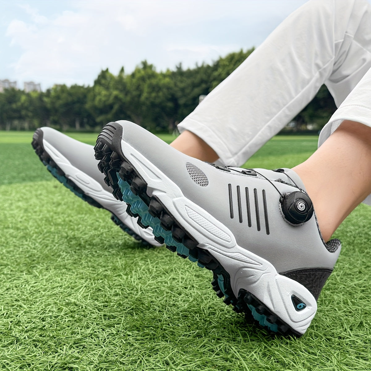 Men's Lightweight Golf Shoes with All-Day Traction - Breathable Synthetic & Rubber Sole for Grass Courses, Casual Wear & Outdoor Sports - White/Black Design, Casual Wear Shoes | Casual Athletic Design | Durable Rubber Sole, G