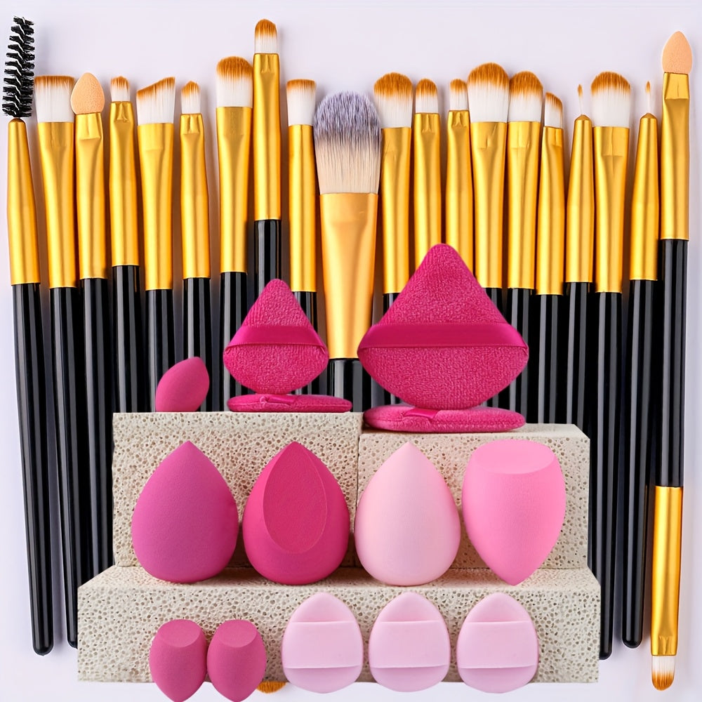 20/34pcs Makeup Brush Set and 8pcs Mini Makeup Brush Professional Soft Synthetic Powder Foundation Eyeshadow Makeup Brush Cosmetics Suitable for Beginners - The Superior Findings Depot