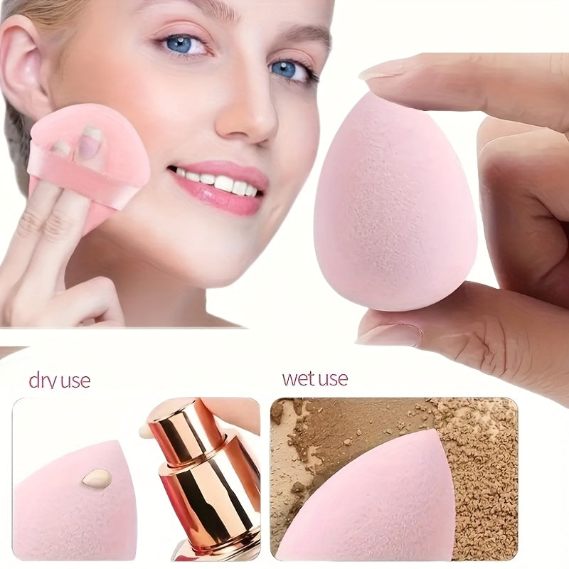 13pcs set of soft makeup brush, 8 mini brush &14 sponge set, soft makeup brush with cosmetic sponge, for makeup base pink, shadow of eyes, makeup brush for blurring Kabuki, beauty tools - The Superior Findings Depot