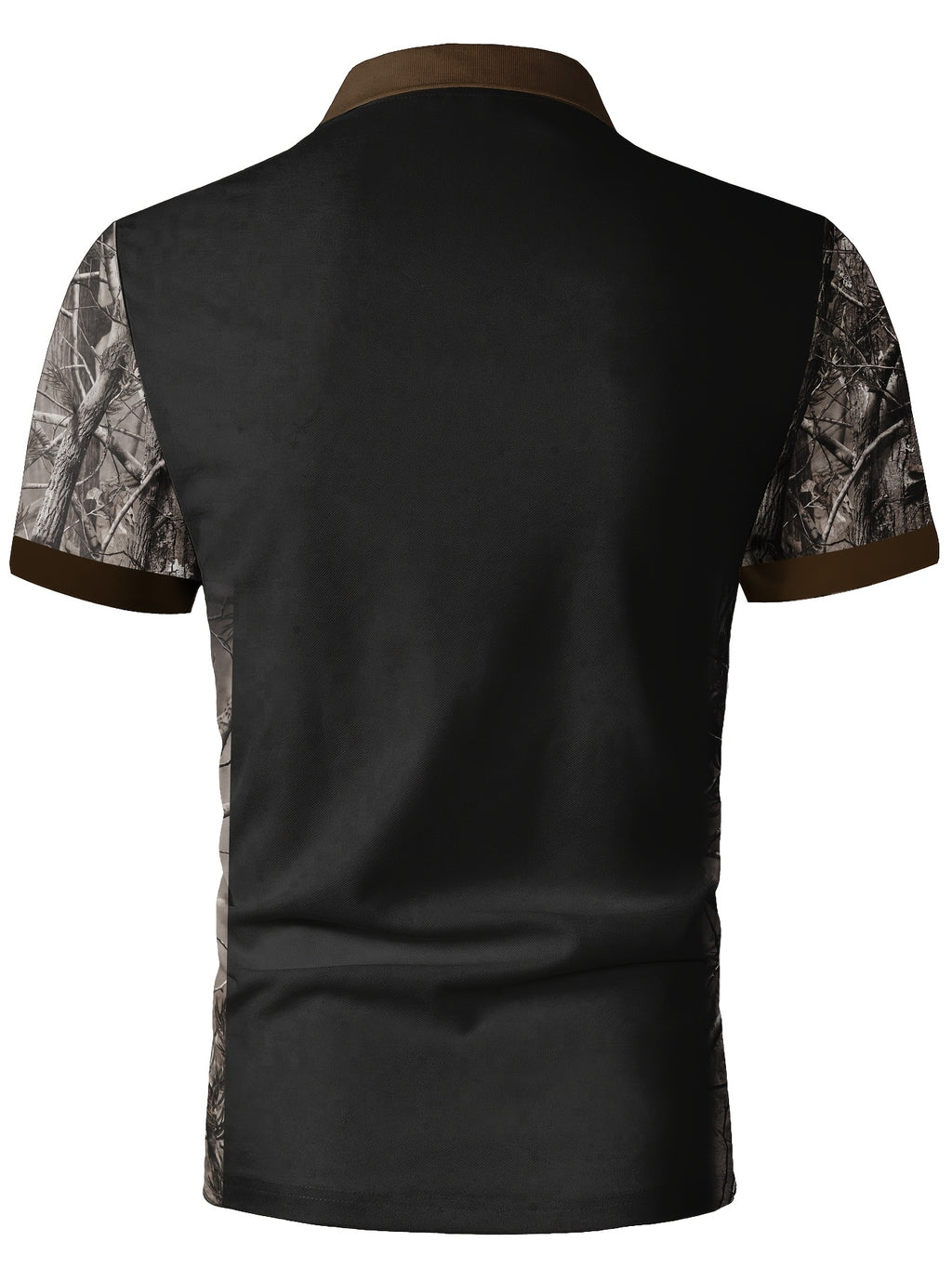 Men's Camouflage Sleeve Shirt - Khaki Base with Elk Print