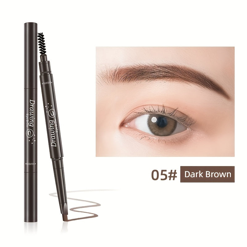 Waterproof 5 Colors Natural Makeup Double Heads Automatic Eyebrow Pencil Waterproof Long-lasting Easy Ware Eyebrow Pen With Eyebrow Brush - The Superior Findings Depot