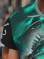 Men'S 3D Printed Fish T-Shirt | Suitable for Summer Outdoor Activities, Fishing, and Cycling | Crew Neck, Regular Fit, Slight Stretch Fabric