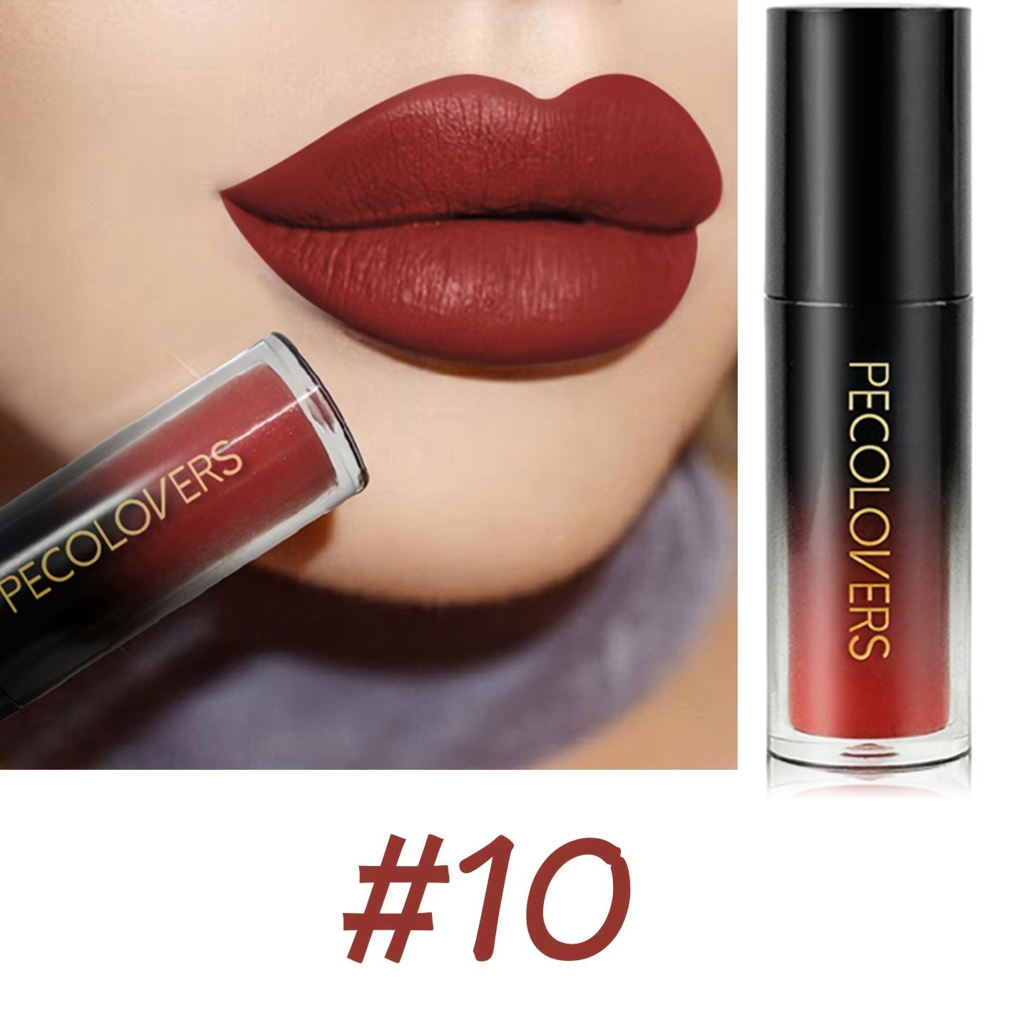 PECOLOVERS Matte Velvet Liquid Lipstick - 18 Colors, Long-Lasting Satin Finish, Creamy Formula for All Light Beige Types, Perfect for Christmas & Everyday Makeup, Everyday Makeup, Sleek Tube Design, Smooth Application - The Superior Findings Depot