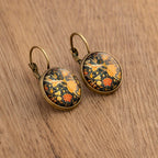 Vintage Ethnic Floral Print Round Dangle Earrings Copper Jewelry Exquisite Gift For Women Girls - The Superior Findings Depot