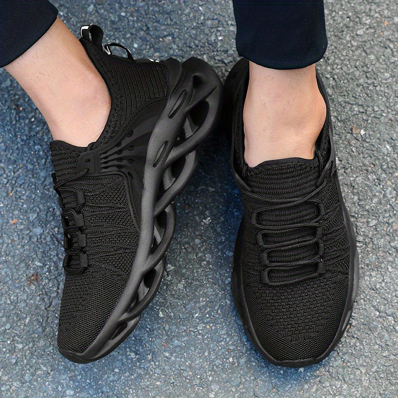 Men's Breathable Knit Running Footwear - Shock Absorption Soft Sole