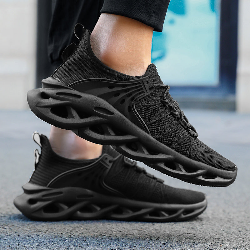 Men's Breathable Knit Running Footwear - Shock Absorption Soft Sole