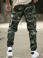 Men's Camouflage Cargo Pants - High-Waisted Loose-Fit Camo