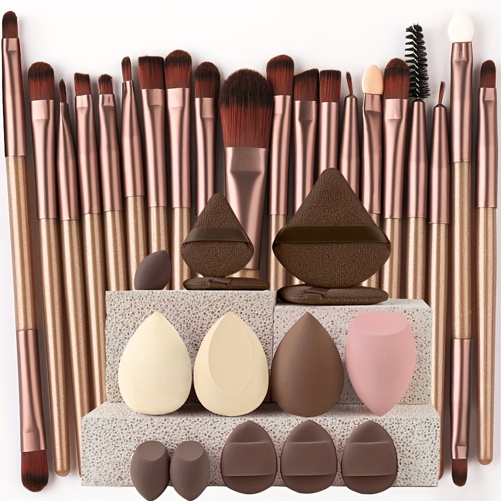 20/34pcs Makeup Brush Set and 8pcs Mini Makeup Brush Professional Soft Synthetic Powder Foundation Eyeshadow Makeup Brush Cosmetics Suitable for Beginners - The Superior Findings Depot