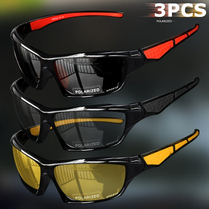 1/3pcs Vibrant Color-Changing Polarized Sports Glasses - Windproof, Anti-Glare, Unisex Design for Enhanced Visibility - Ideal for Outdoor Enthusiasts: Fishing, Biking, Hiking, Running, Driving, and More!