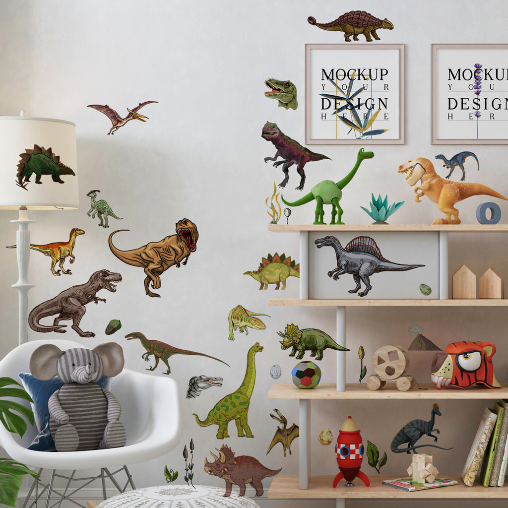 1 Set, Glow In The Dark, Dinosaur Wall Stickers, Removable Waterproof Stickers, Wall Decor For Living Room Bedroom, Home Decor - The Superior Findings Depot