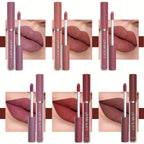 6pcs HANDAIYAN Matte Liquid Lipstick Set - Waterproof Long-Lasting Full Coverage Lip Gloss, Non-Stick Formula with 6 Shades (, Nude, Burgundy, Deep, Plum,) - Lip Tint Kit for  Lips & All Light Types - The Superior Findings Depot