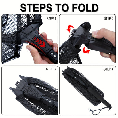 Complete Fishing Tool Set - Nets with Telescopic Folding Landing Net, EVA Handle, Durable Nylon Net Bag, Stainless Steel Fish Controller, and Fishing Pliers for Efficient Catching and Releasing