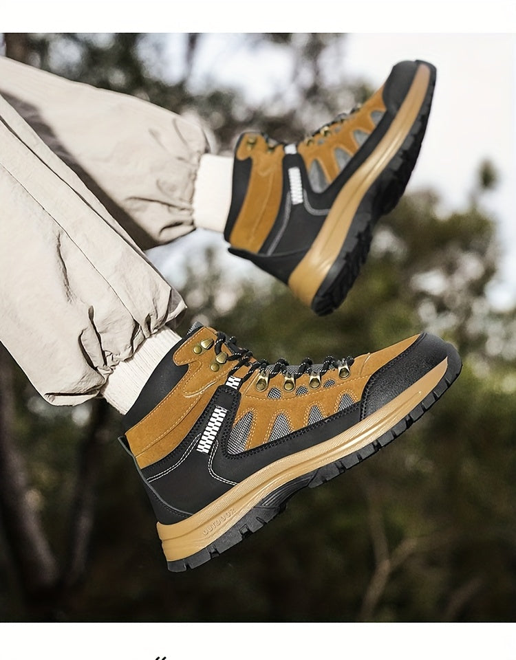 MAINALUN Men's All-Season High-Top Hiking Boots - Heavy-Duty