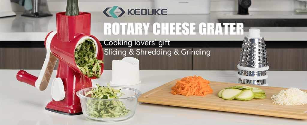 KEOUKE Multi-Functional Cheese & Vegetable Grater with Container