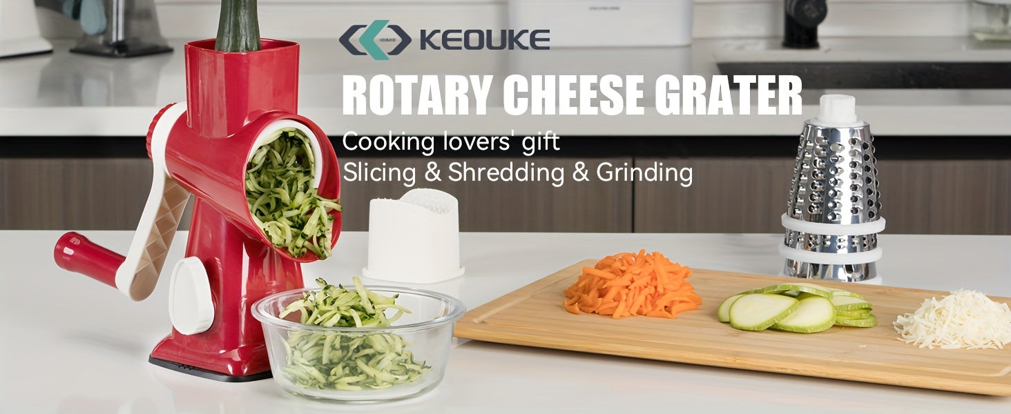 KEOUKE Multi-Functional Cheese & Vegetable Grater with Container