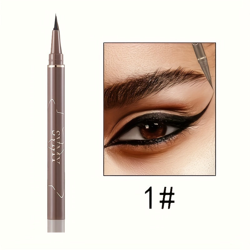Precision Waterproof Liquid Eyeliner Pen, Black, Quick-Dry, Smudge-Proof, Sweat-Resistant, Long-Lasting Skinny Liner - The Superior Findings Depot