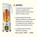 Portable USB-Rechargeable Blender & Juicer - Easy Clean, Perfect for Fruit & Vegetable Drinks, Milkshakes - 10.14oz to 16.91oz Capacity - The Superior Findings Depot