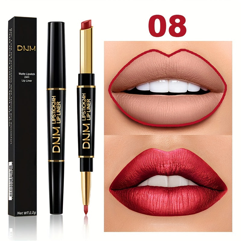 Double-ended Non-stick Cup Long Lasting Lipstick Lip Liner High Pigmented Waterproof Valentine's Day Gifts - The Superior Findings Depot