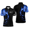 Custom Polo Shirt for Men - Flame Skull Design