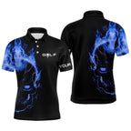 Custom Polo Shirt for Men - Flame Skull Design
