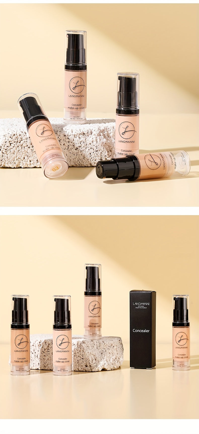 Long-Lasting And Smooth-Finishing Concealer With 4 Color Powder Base - The Superior Findings Depot