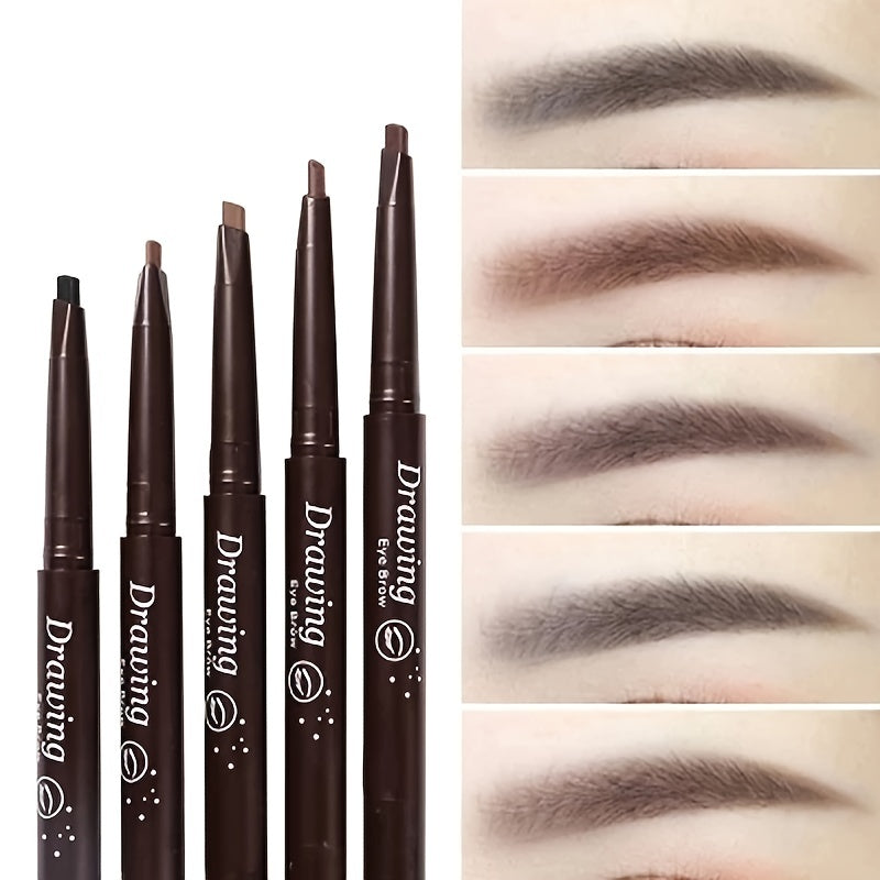 Waterproof 5 Colors Natural Makeup Double Heads Automatic Eyebrow Pencil Waterproof Long-lasting Easy Ware Eyebrow Pen With Eyebrow Brush - The Superior Findings Depot