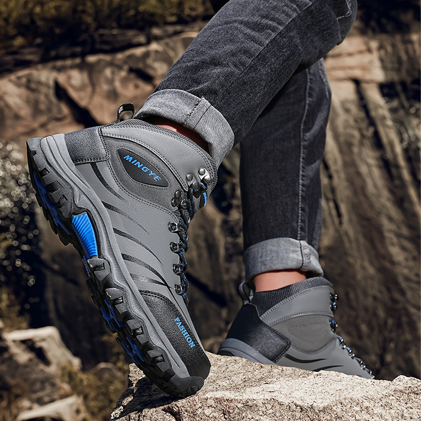 Men's High-Top Outdoor Sports Shoes - Trail Running & Hiking