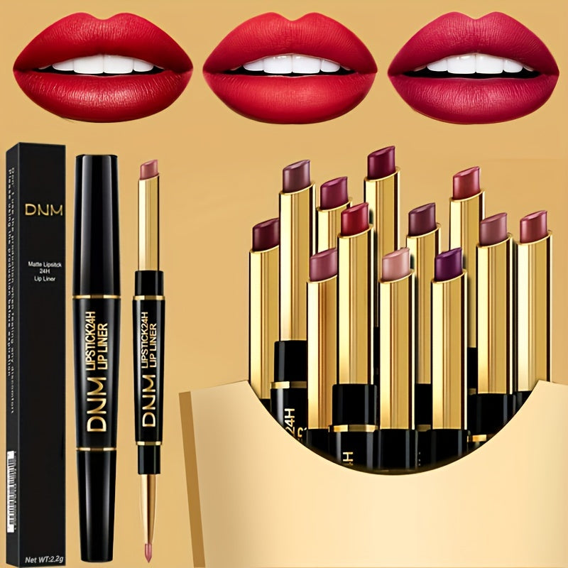 Double-ended Non-stick Cup Long Lasting Lipstick Lip Liner High Pigmented Waterproof Valentine's Day Gifts - The Superior Findings Depot