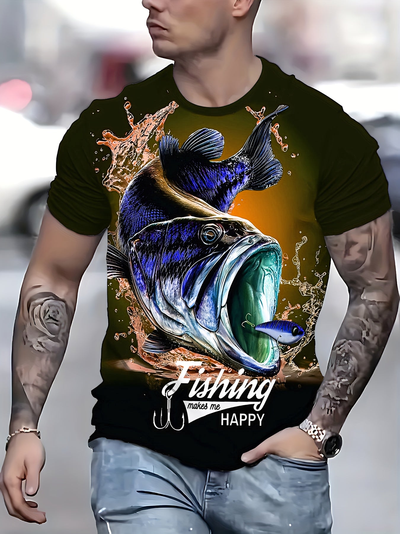 Men's Summer Creative Fashion 3D Digital Print T-Shirt