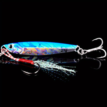 10pcs Premium Metal Casting Jig Lure - Realistic Slow-Shaking Action, Perfect For Saltwater Fishing - Available In 21g, 28g, And 40g Sizes