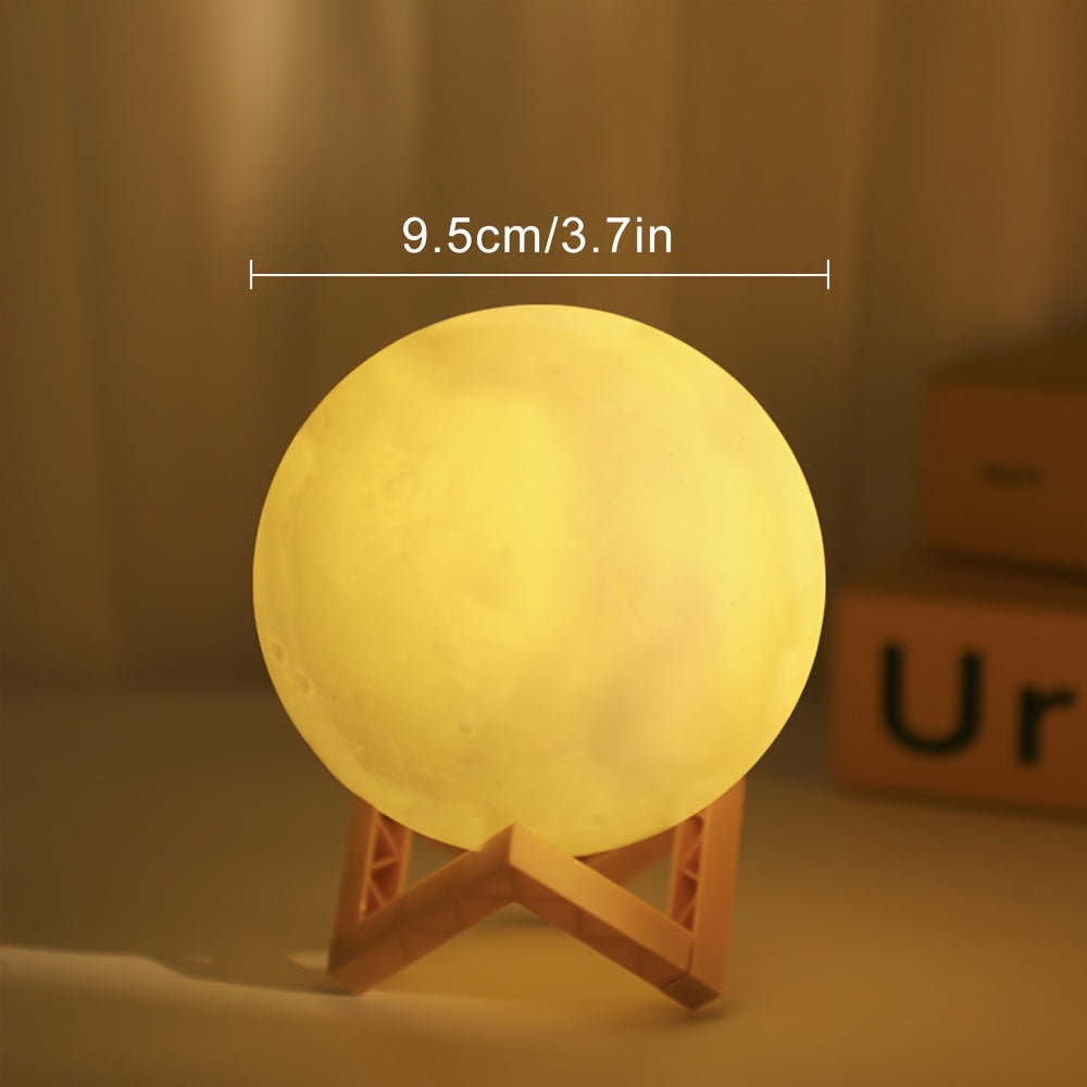 1pc 8/10/12cm LED Night Light 3D Printing Moon Light Star Light 7 Color Bedroom Decoration Night Light Shop Booth Decoration Hotel Bedside Table Decoration Bar Decoration Gift for hotel/catering/event holding - The Superior Findings Depot