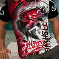 Men's Fishing Enthusiast T-Shirt - Fish Hook & Bass Graphic