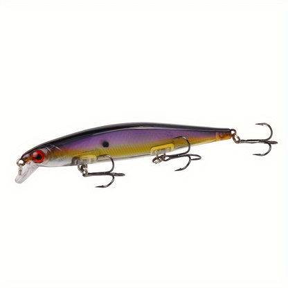 1pc 11cm/13g I-Swimbait Yokwenziwa Kokudoba, I-Minnow Bait Ecwilayo, I-Plastic Lure Enamahhuku Amathathu Ama-Treble E-Bass Pike Carp, I-Fishing Tackle