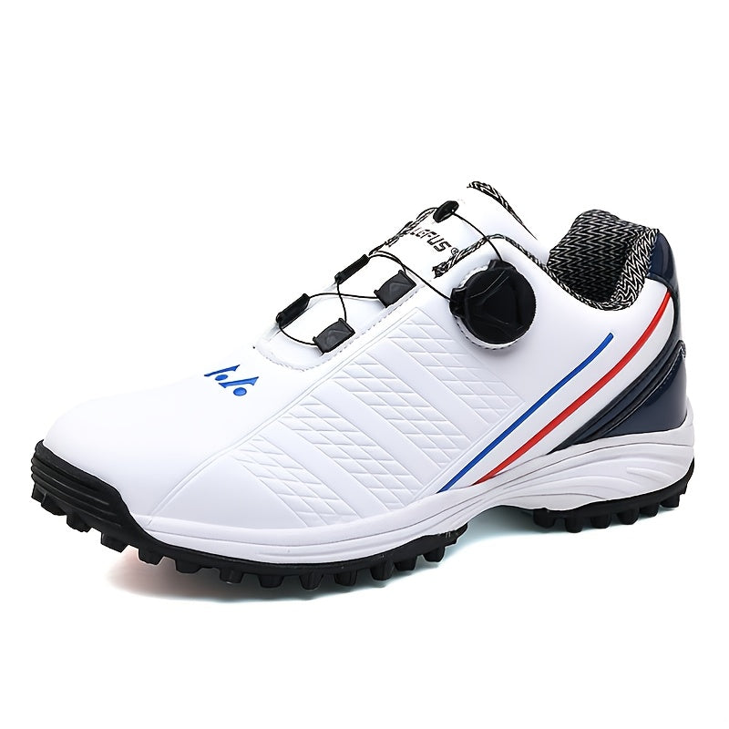 LEFUS Men's Golf Shoes - Non-Slip Fixed Spikes with Rotary Buckle
