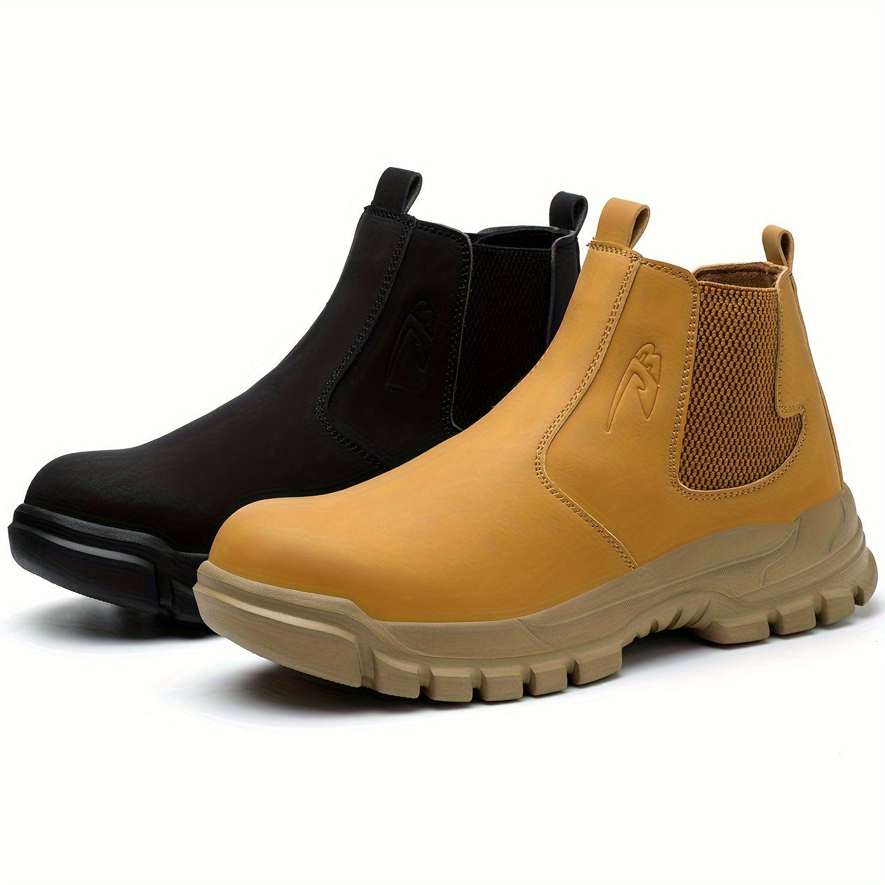 DIAN SEN Men's Slip-On Mid-Top Work Shoes - Microfiber All-Season