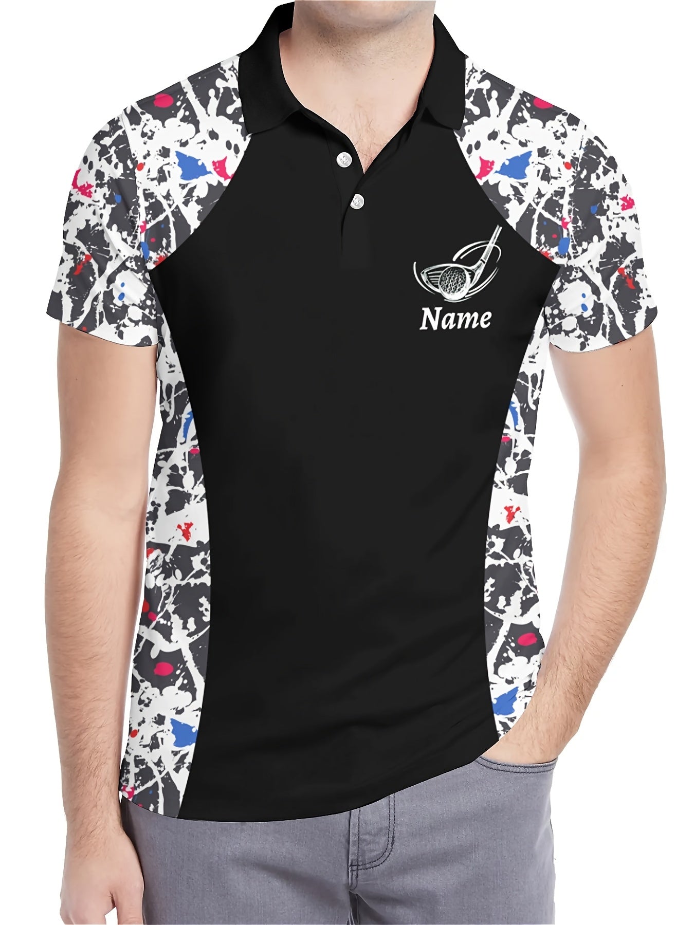 Customizable Golf Polo Shirt - Personalized Name & Team Logo