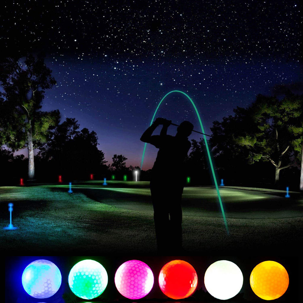 Glow Dark Golf Balls - 3/6/12pcs Resettable Time LED Luminous
