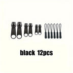 12pcs Instant Zipper Repair Kit - Multiple Sizes Universal Design