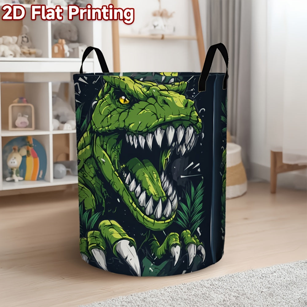 1pc Dinosaur Print Laundry Basket - Foldable Large Capacity with Handles